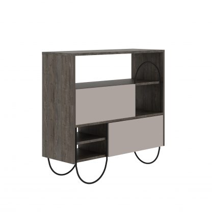 Norfolk Shoe Cabinet Dark Coffee Mocha Grey - Image 3