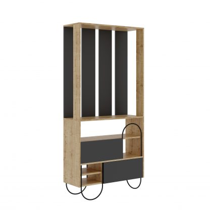 Norfolk Hall Stand Coat Rack with Shoe Storage Oak Anthracite Grey - Image 3