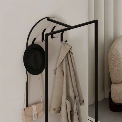 Decortie Modern Archy Hall Stand Coat Rack with Shoe Storage 180cm High Mocha Grey - Image 6