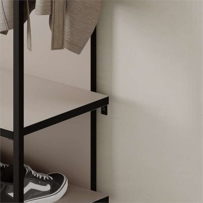 Decortie Modern Archy Hall Stand Coat Rack with Shoe Storage 180cm High Mocha Grey - Image 5