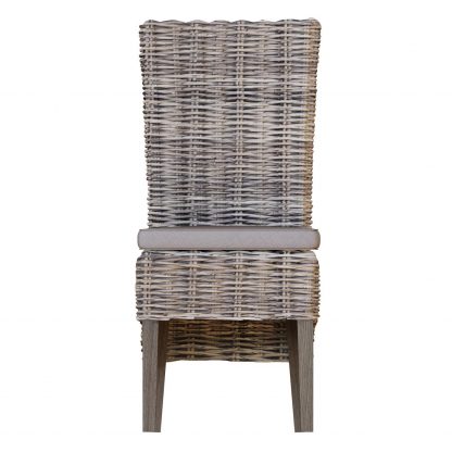 Maya Rattan Pair of Dining Chairs - Brown Legs - Image 2