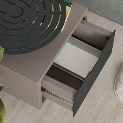 Decortie Modern Oslo Nightstand  Bedside Table with Drawer Grey - Image 7