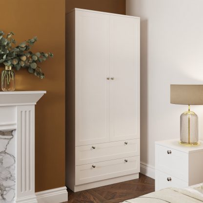 Artus 2 Door 2 Drawer Combination Wardrobe - Matt White