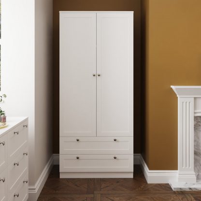 Artus 2 Door 2 Drawer Combination Wardrobe - Matt White - Image 2