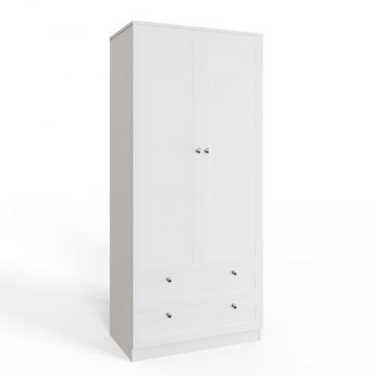 Artus 2 Door 2 Drawer Combination Wardrobe - Matt White - Image 3