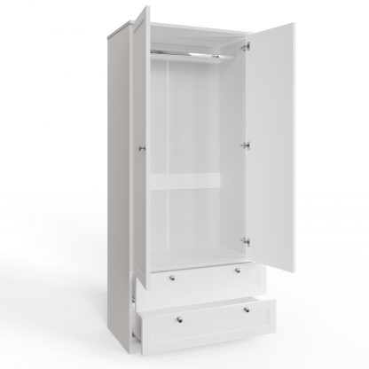 Artus 2 Door 2 Drawer Combination Wardrobe - Matt White - Image 4