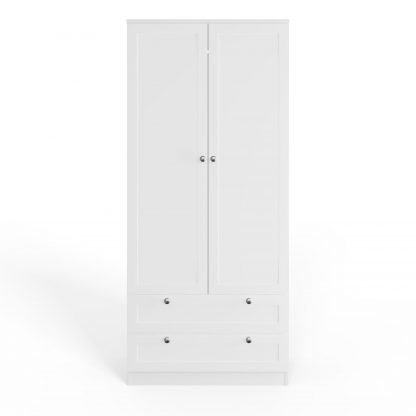 Artus 2 Door 2 Drawer Combination Wardrobe - Matt White - Image 5