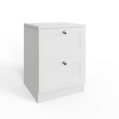 Artus 2 Drawer Bedside Table Nightstand - Matt White - Image 3