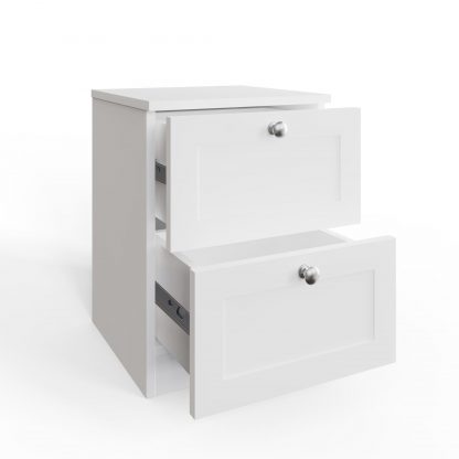 Artus 2 Drawer Bedside Table Nightstand - Matt White - Image 4