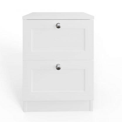 Artus 2 Drawer Bedside Table Nightstand - Matt White - Image 5