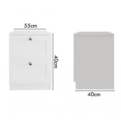 Artus 2 Drawer Bedside Table Nightstand - Matt White - Image 8