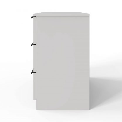 Lania 3 Drawer Chest Of Drawers - Matt White Ripple Effect - Image 7