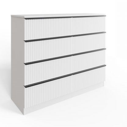 Lania 8 Drawer Chest Of Drawers - Matt White Ripple Effect - Image 3