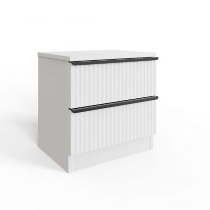 Lania 2 Drawer Bedside Table Nightstand - Matt White - Image 3