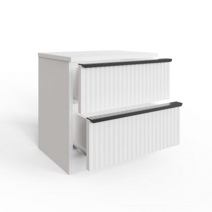 Lania 2 Drawer Bedside Table Nightstand - Matt White - Image 4