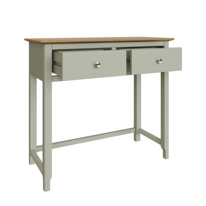 TABERNO 2 DRAWER DRESSING TABLE - SAGE GREEN - Image 4