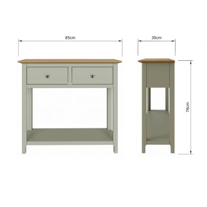 TABERNO 2 DRAWER DRESSING TABLE - SAGE GREEN - Image 7