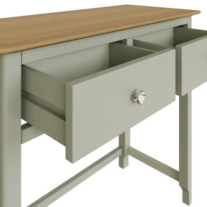 TABERNO 2 DRAWER DRESSING TABLE - SAGE GREEN - Image 6