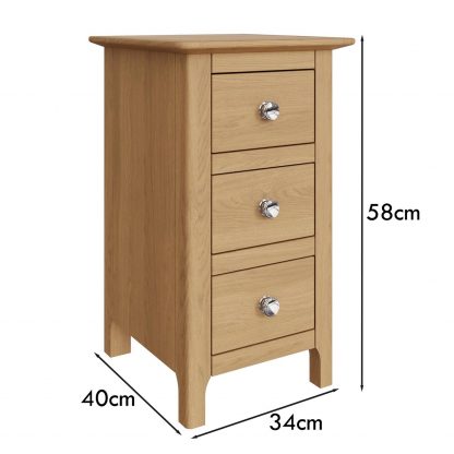 TABERNO 3 DRAWER SLIM CHEST - NATURAL OAK - Image 7