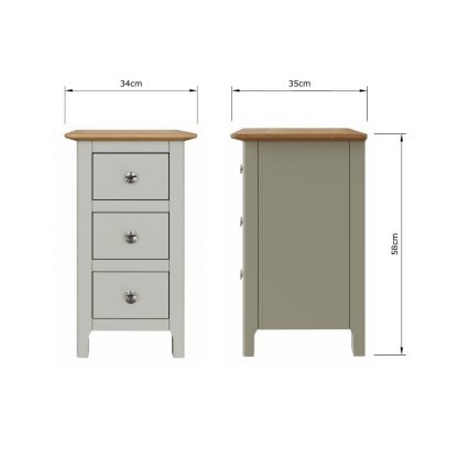 TABERNO 3 DRAWER SLIM CHEST - SAGE GREEN - Image 7