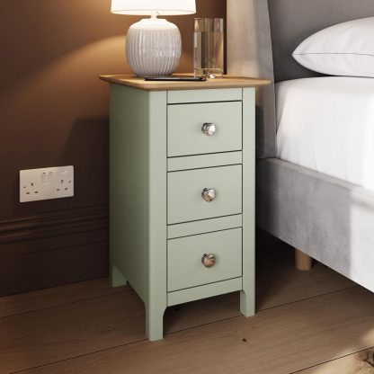 TABERNO 3 DRAWER SLIM CHEST - SAGE GREEN