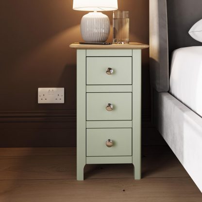 TABERNO 3 DRAWER SLIM CHEST - SAGE GREEN - Image 2