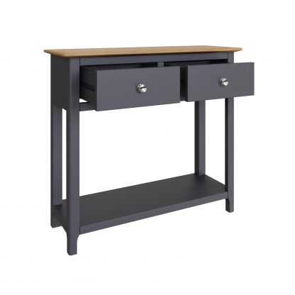 TABERNO 2 DRAWER CONSOLE TABLE - GRAPHITE BLUE - Image 4