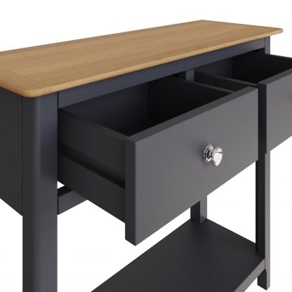 TABERNO 2 DRAWER CONSOLE TABLE - GRAPHITE BLUE - Image 6