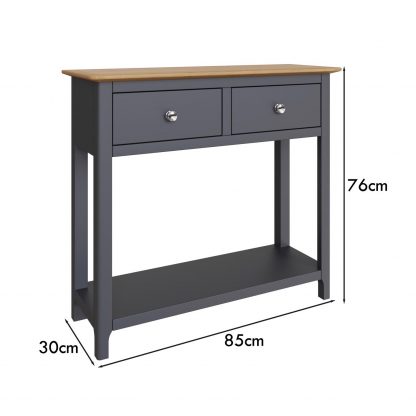 TABERNO 2 DRAWER CONSOLE TABLE - GRAPHITE BLUE - Image 7