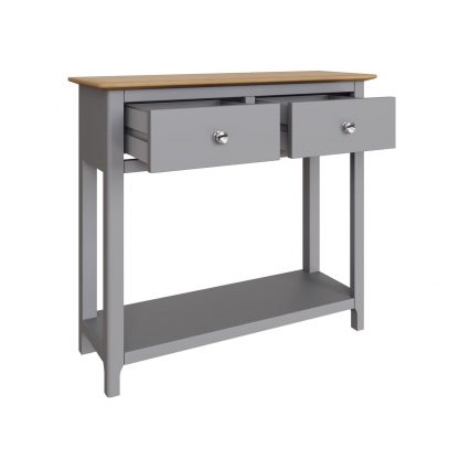 TABERNO 2 DRAWER CONSOLE TABLE - DOVE GREY - Image 4