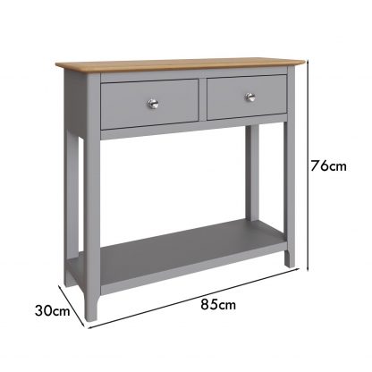 TABERNO 2 DRAWER CONSOLE TABLE - DOVE GREY - Image 7