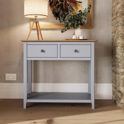 TABERNO 2 DRAWER CONSOLE TABLE - DOVE GREY - Image 2