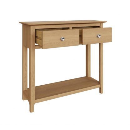 TABERNO 2 DRAWER CONSOLE TABLE - NATURAL OAK - Image 4