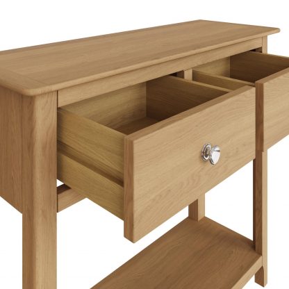 TABERNO 2 DRAWER CONSOLE TABLE - NATURAL OAK - Image 6