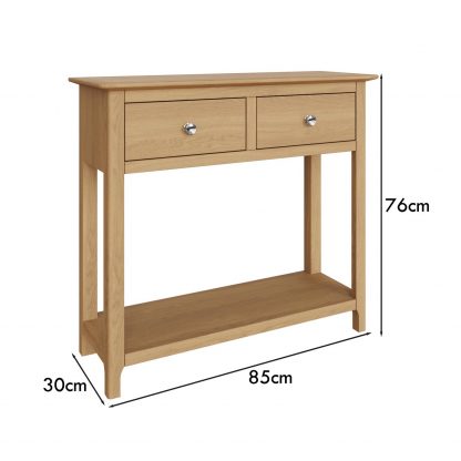 TABERNO 2 DRAWER CONSOLE TABLE - NATURAL OAK - Image 7