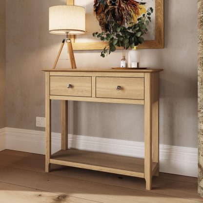 TABERNO 2 DRAWER CONSOLE TABLE - NATURAL OAK