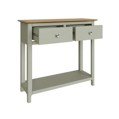 TABERNO 2 DRAWER CONSOLE TABLE - SAGE GREEN - Image 5