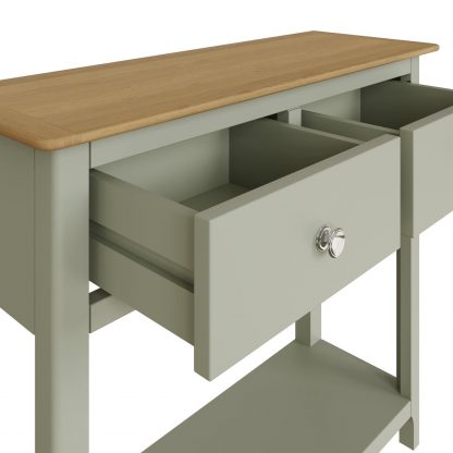 TABERNO 2 DRAWER CONSOLE TABLE - SAGE GREEN - Image 7