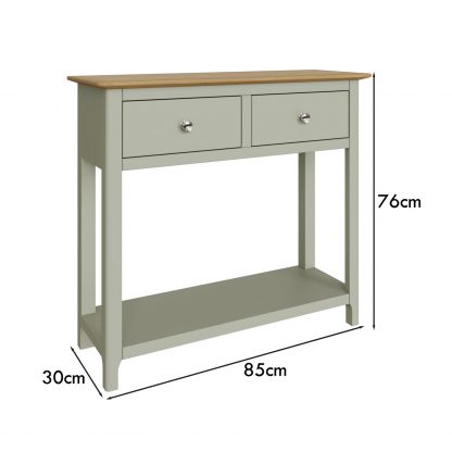 TABERNO 2 DRAWER CONSOLE TABLE - SAGE GREEN - Image 8