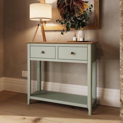 TABERNO 2 DRAWER CONSOLE TABLE - SAGE GREEN