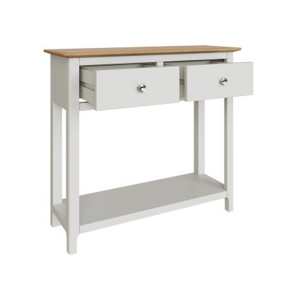 TABERNO 2 DRAWER CONSOLE TABLE - WHITE LINEN - Image 4