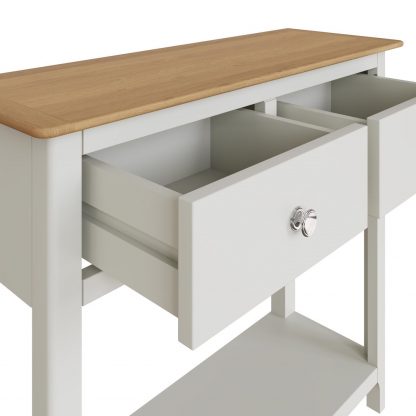 TABERNO 2 DRAWER CONSOLE TABLE - WHITE LINEN - Image 6