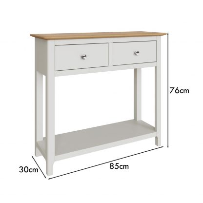 TABERNO 2 DRAWER CONSOLE TABLE - WHITE LINEN - Image 7