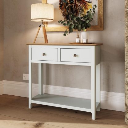 TABERNO 2 DRAWER CONSOLE TABLE - WHITE LINEN