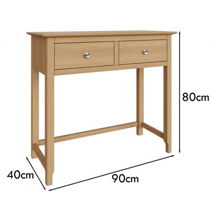 TABERNO 2 DRAWER DRESSING TABLE - NATURAL OAK - Image 6