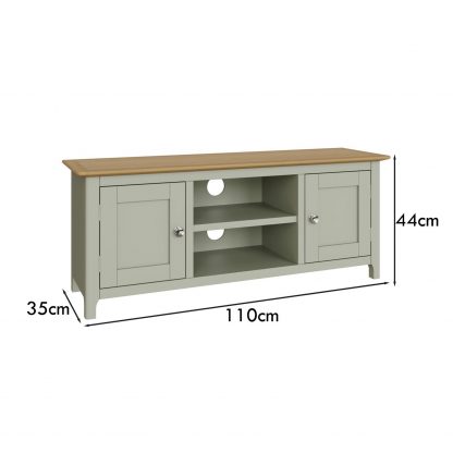 TABERNO LARGE 2 DOOR TV UNIT - SAGE GREEN - Image 9